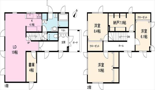 Floor plan. 19.2 million yen, 4LDK+S, Land area 256.78 sq m , Building area 145.8 sq m