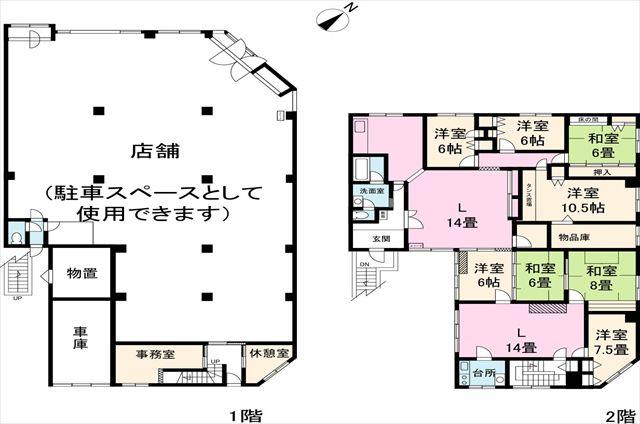 Floor plan. 12.8 million yen, 8LDK, Land area 373.46 sq m , Building area 525.26 sq m