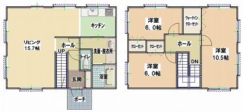 Floor plan. 7,980,000 yen, 3LDK, Land area 175.15 sq m , Building area 100.8 sq m