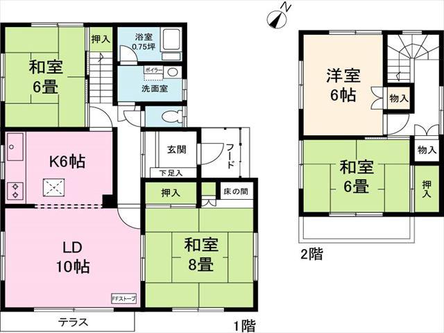 Floor plan. 10.6 million yen, 4LDK, Land area 176.2 sq m , Building area 97.2 sq m
