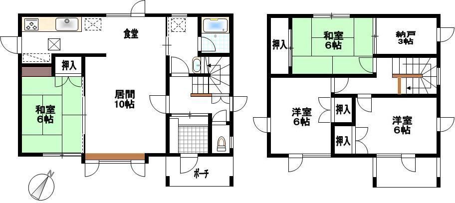 Floor plan. 5.5 million yen, 4LDK, Land area 218.08 sq m , Building area 104.33 sq m