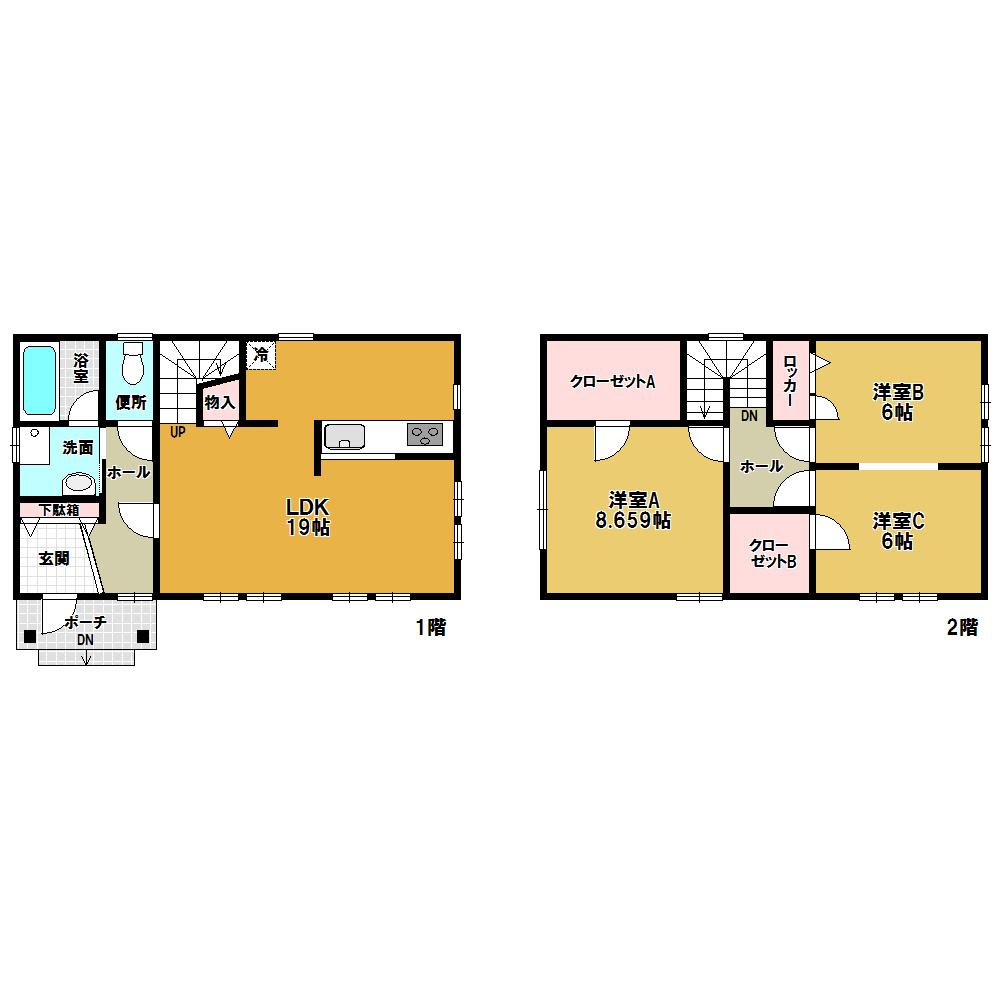 Floor plan. 22 million yen, 3LDK, Land area 213.79 sq m , Building area 102.64 sq m