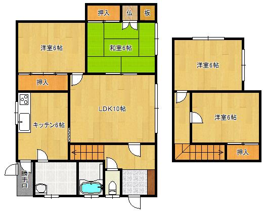 Floor plan. 11.9 million yen, 4LDK, Land area 176 sq m , Building area 96.05 sq m