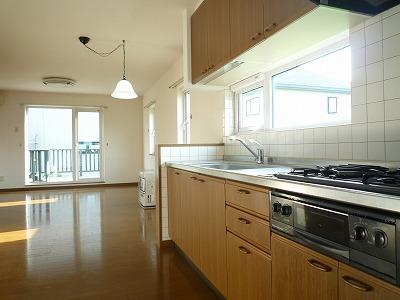 Kitchen. Living room seen from the kitchen