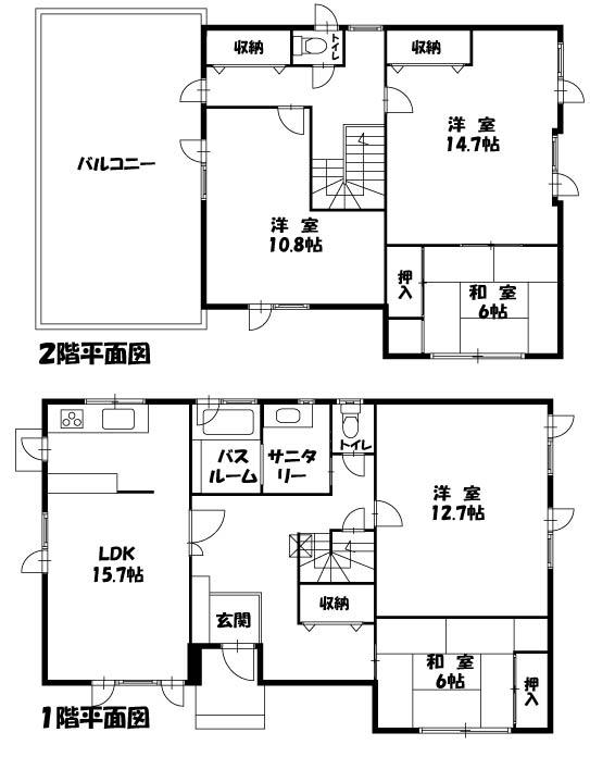Floor plan. 18,800,000 yen, 5LDK, Land area 404.6 sq m , Building area 176.28 sq m