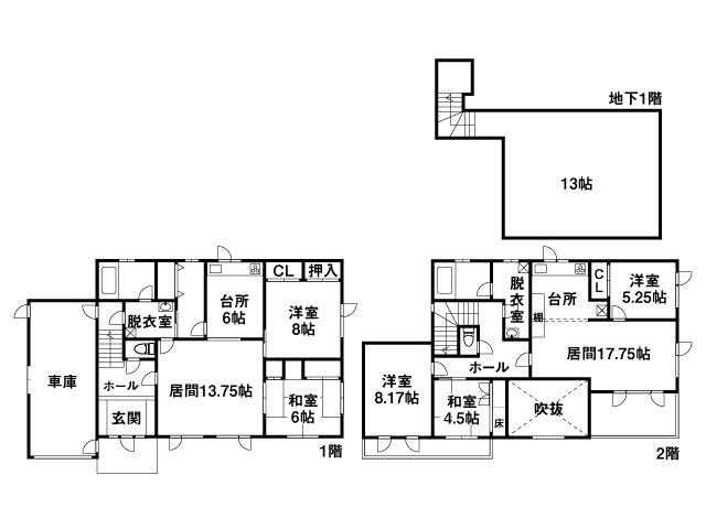 Floor plan. 25,850,000 yen, 5LLDDKK + 2S (storeroom), Land area 333.2 sq m , Building area 222.28 sq m