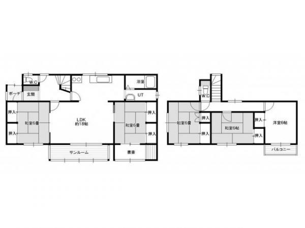 Floor plan. 6.8 million yen, 5LDK, Land area 339.91 sq m , Building area 118.26 sq m