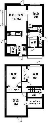 Floor plan. 14.8 million yen, 4LDK, Land area 204.93 sq m , Building area 100.4 sq m