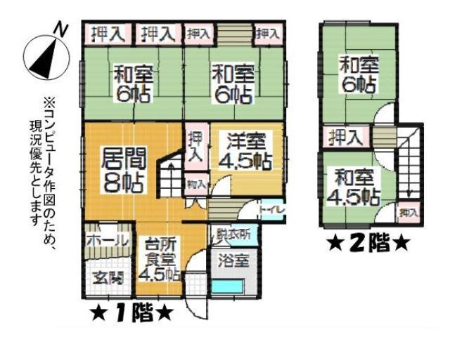 Floor plan. 2 million yen, 3LDK, Land area 284 sq m , Building area 97.71 sq m Floor
