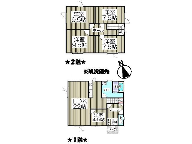 Floor plan. 13.8 million yen, 5LDK, Land area 216.35 sq m , Building area 132.48 sq m Floor