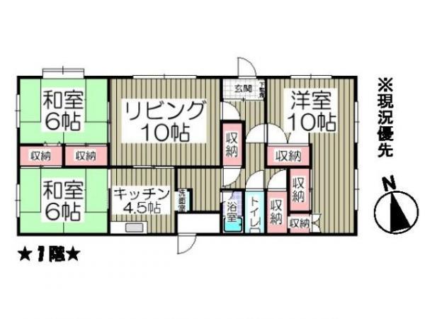 Floor plan. 4.8 million yen, 3LDK, Land area 490.85 sq m , Building area 86.95 sq m