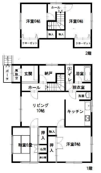 Floor plan. 5,980,000 yen, 4LDK, Land area 196.42 sq m , Building area 106.11 sq m 4LDK + storeroom