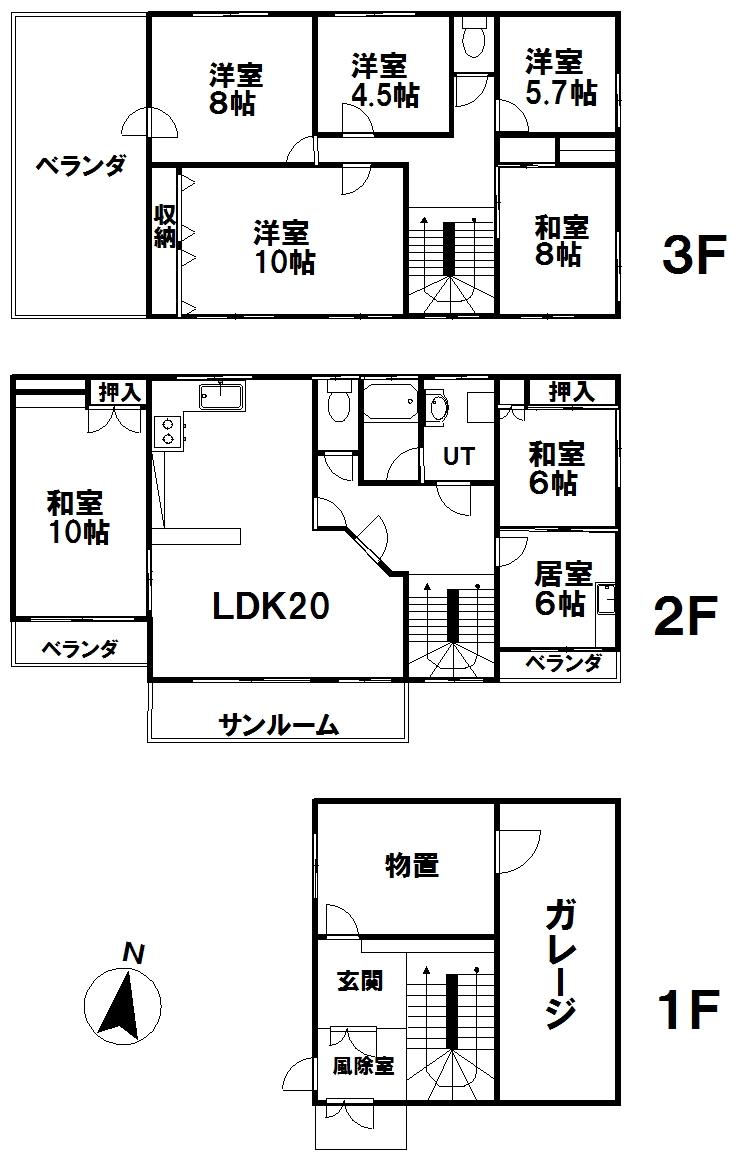 Floor plan. 7.3 million yen, 8LDK, Land area 560.3 sq m , Building area 227.74 sq m