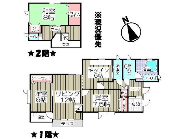 Floor plan. 5.9 million yen, 3LDK, Land area 265.45 sq m , Building area 113.26 sq m Floor