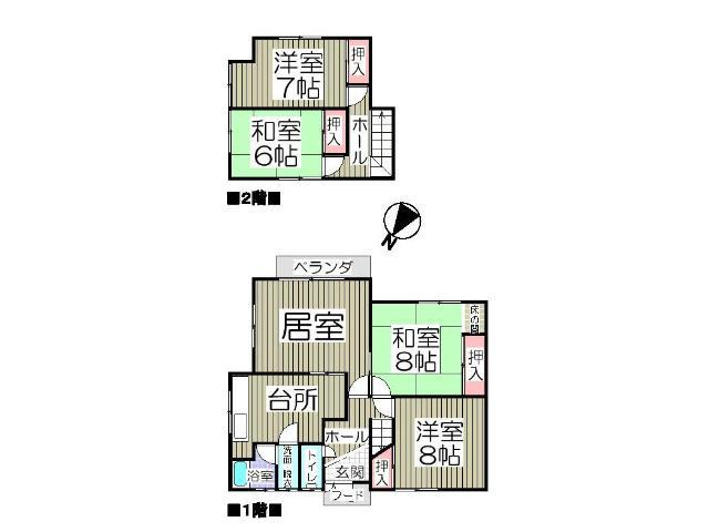 Floor plan. 5.3 million yen, 4LDK, Land area 179.86 sq m , Building area 96.39 sq m Floor