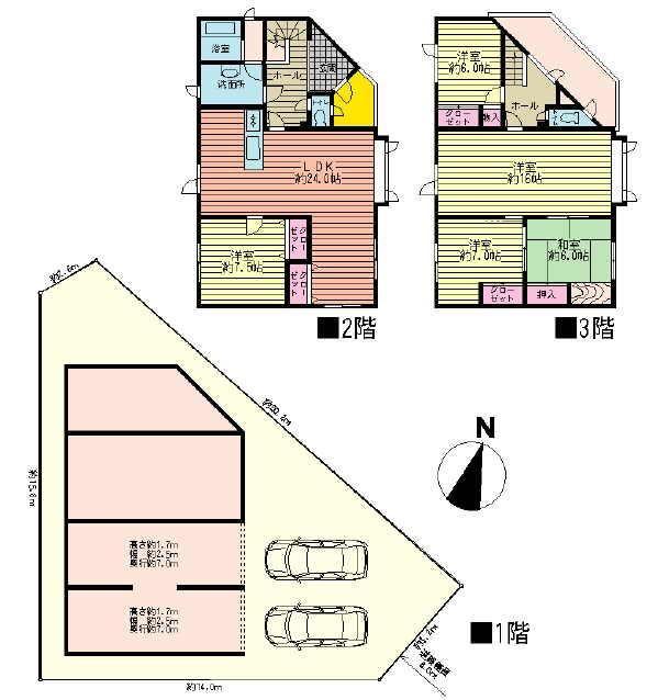 Floor plan. 22,800,000 yen, 5LDK, Land area 191.47 sq m , Building area 187.97 sq m