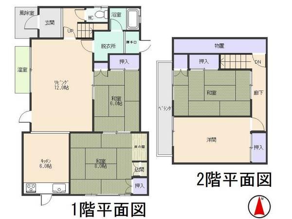 Floor plan. 14 million yen, 4LDK+S, Land area 215.91 sq m , Building area 111.78 sq m