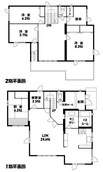 Floor plan. 41,800,000 yen, 4LDK + 2S (storeroom), Land area 315.5 sq m , Building area 161.56 sq m