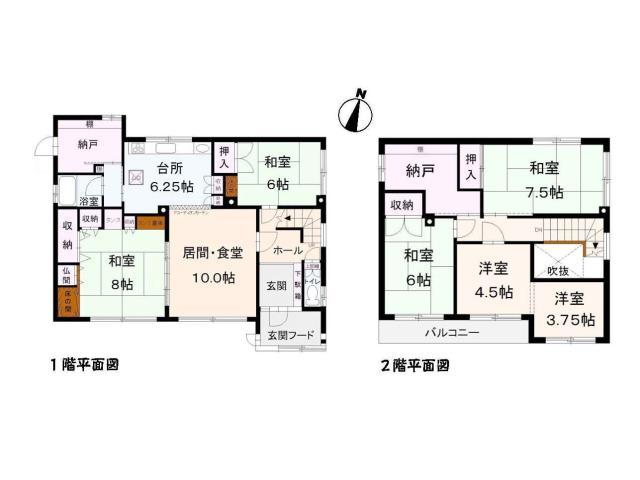 Floor plan. 17,900,000 yen, 6LDK + S (storeroom), Land area 247.9 sq m , Building area 132.43 sq m Floor
