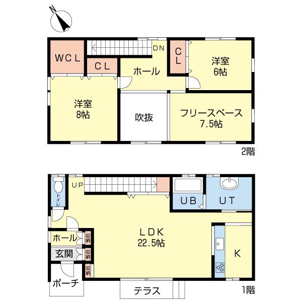 Floor plan. 23.8 million yen, 2LDK, Land area 185 sq m , Building area 110.13 sq m
