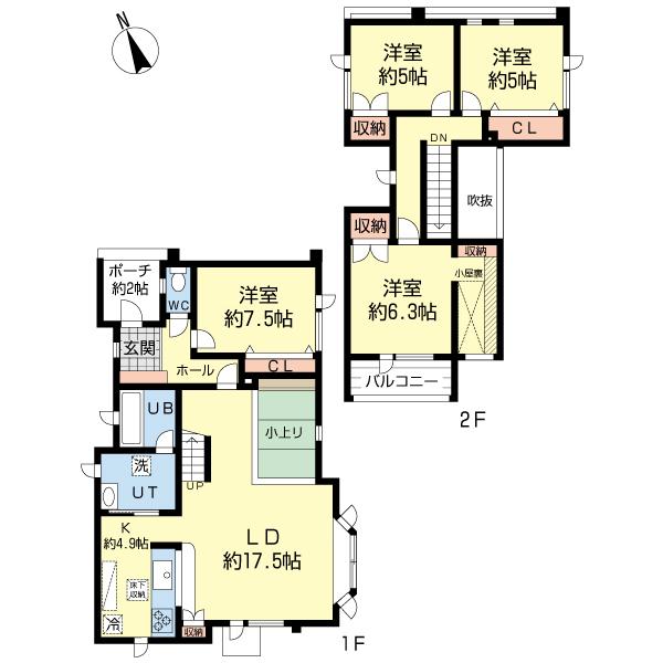 Floor plan. 12.8 million yen, 4LDK, Land area 171.67 sq m , Building area 102.74 sq m