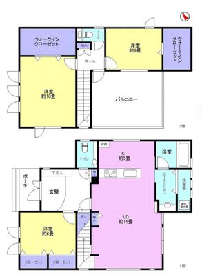 Floor plan. 2010 Built, 3LDK, All-electric housing. 