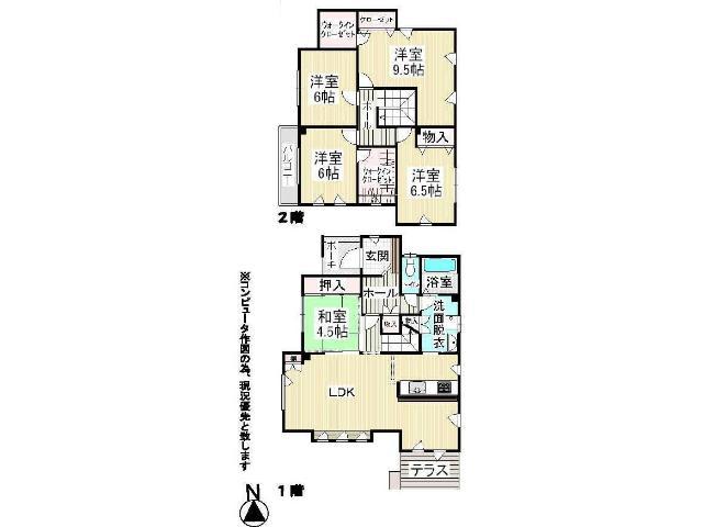 Floor plan. 15.8 million yen, 5LDK, Land area 181.42 sq m , Building area 108.47 sq m Floor