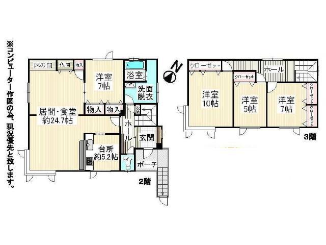 Floor plan. 21,800,000 yen, 4LDK, Land area 265.78 sq m , Building area 175 sq m floor plan