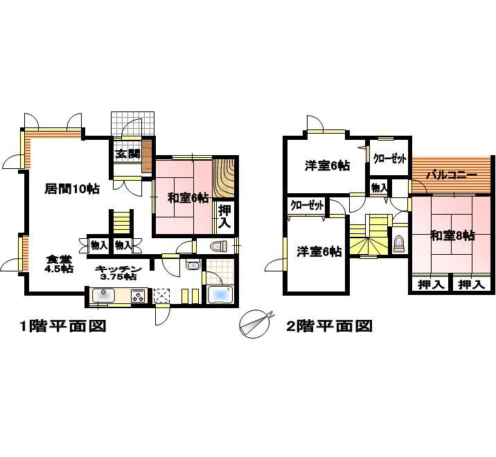 Floor plan. 19,800,000 yen, 4LDK, Land area 202.49 sq m , Building area 117.17 sq m floor plan