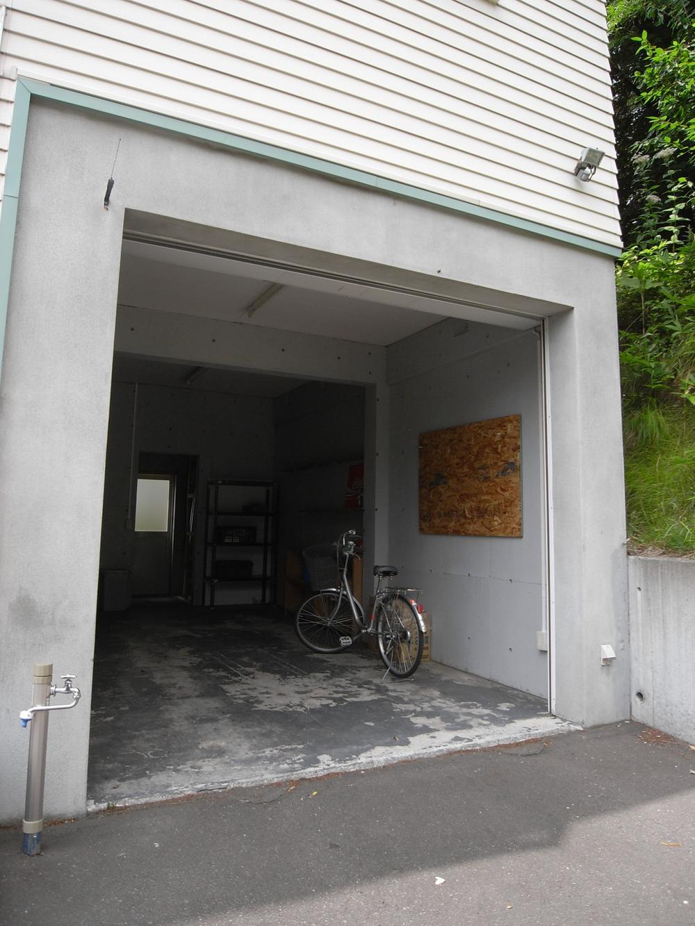 Parking lot. RV car correspondence of built-in garage