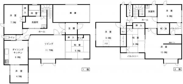 Floor plan. 24,800,000 yen, 7LDK, Land area 238.84 sq m , Building area 184.66 sq m