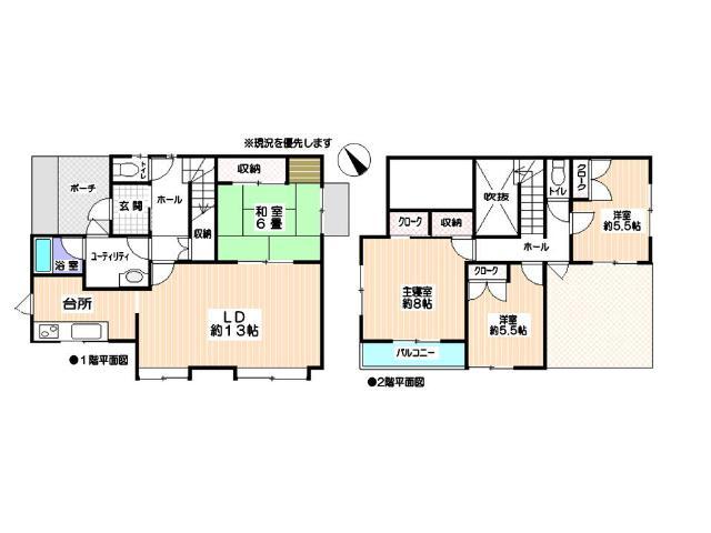 Floor plan. 17 million yen, 4LDK, Land area 193.09 sq m , Building area 107.04 sq m Floor