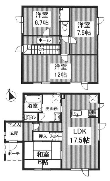 Floor plan. 21.3 million yen, 4LDK, Land area 199.73 sq m , Building area 109.3 sq m