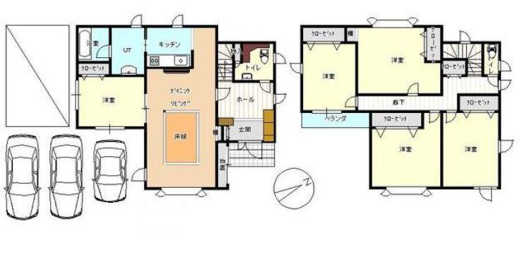 Floor plan. 23.8 million yen, 5LDK, Land area 209.09 sq m , Building area 120.61 sq m