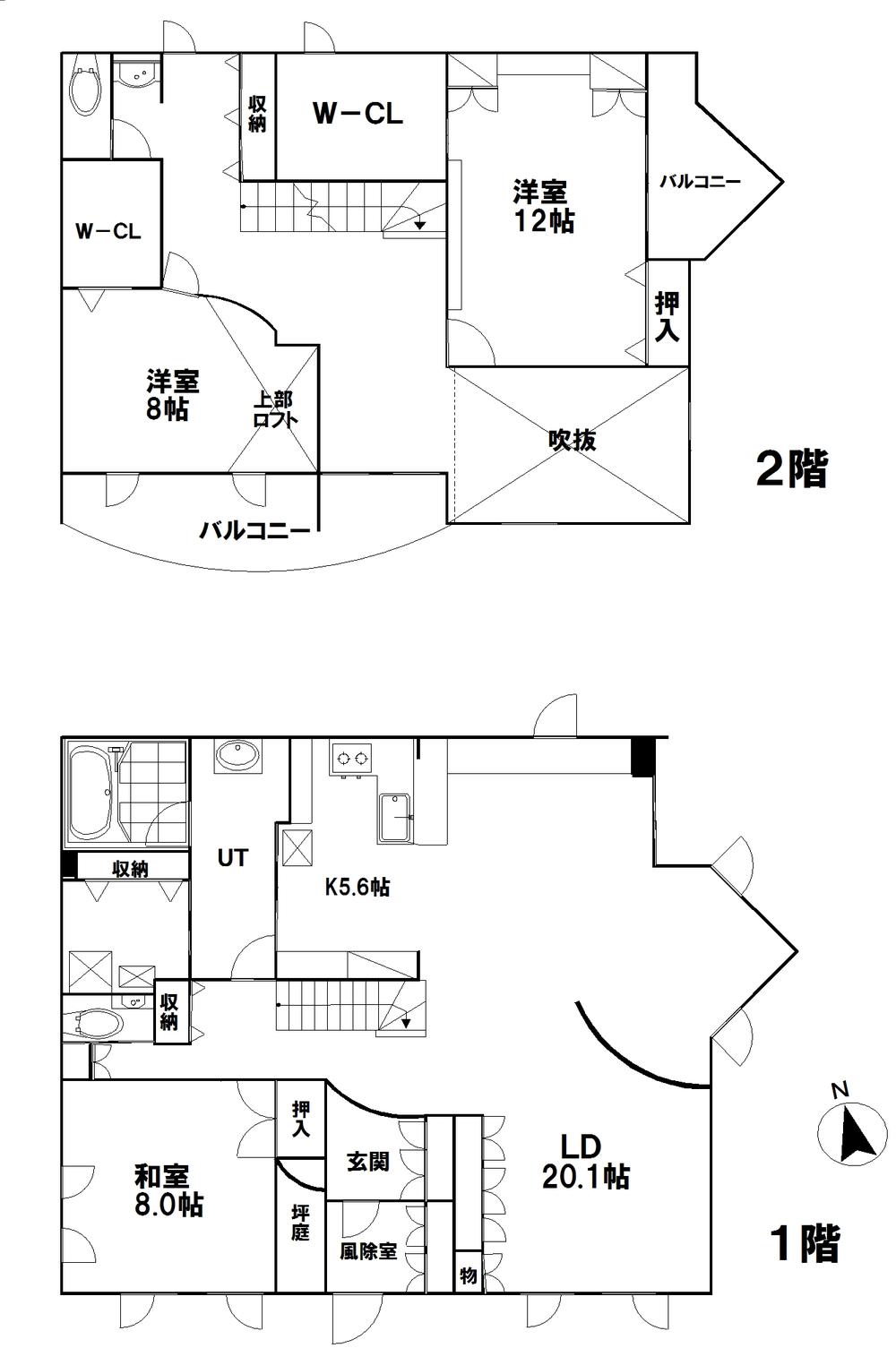 Floor plan. 55 million yen, 3LDK, Land area 303.68 sq m , Building area 179.77 sq m