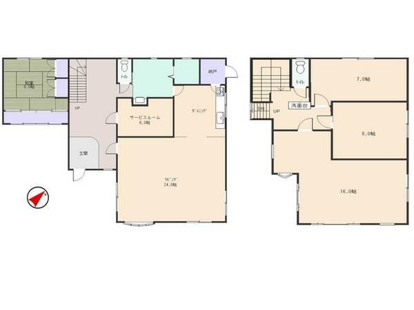 Floor plan. 32,500,000 yen, 4LDK+S, Land area 350 sq m , Building area 180.31 sq m