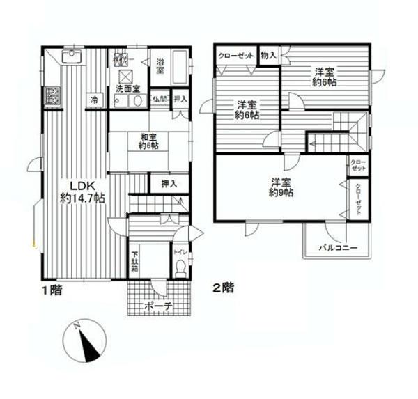 Floor plan. 16.3 million yen, 4LDK, Land area 181.34 sq m , Building area 110.13 sq m floor plan