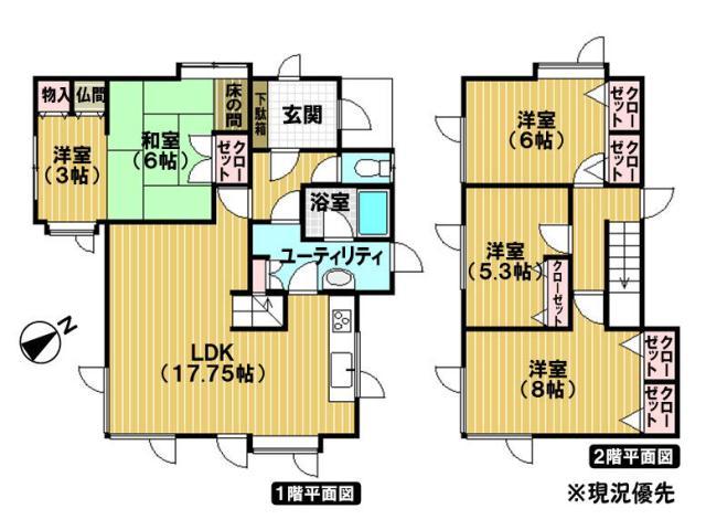 Floor plan. 12.9 million yen, 5LDK, Land area 218.34 sq m , Building area 104.33 sq m Floor