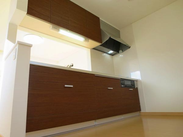 Kitchen. System kitchen was new goods exchange. Easy-to-use is a good kitchen by a sliding door. Stove of propane gas will also make it a stretch 3 dishes side dish of course a busy morning in the three-necked.