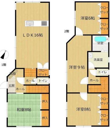 Floor plan. 15.8 million yen, 4LDK, Land area 189.66 sq m , Building area 110.96 sq m