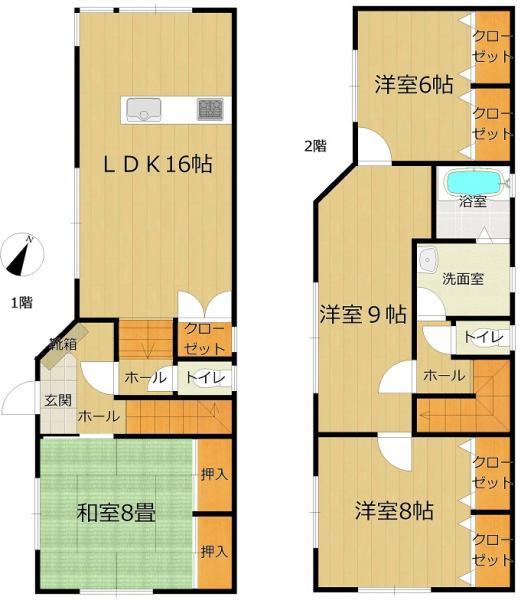Floor plan. 15.8 million yen, 4LDK, Land area 189.66 sq m , Building area 110.96 sq m 4LDK Was remodeling the part was a barber shop in the living room.
