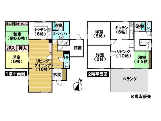 Floor plan. 45 million yen, 5LDK, Land area 387.37 sq m , Building area 175.38 sq m Floor