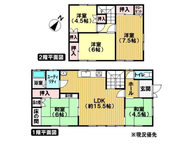 Floor plan. 7.9 million yen, 5LDK, Land area 428 sq m , Building area 107.82 sq m Floor