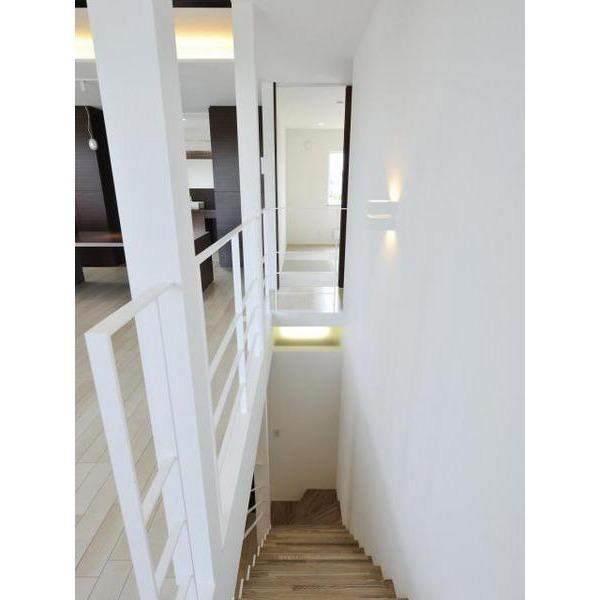 Non-living room. Stairs that white was the keynote