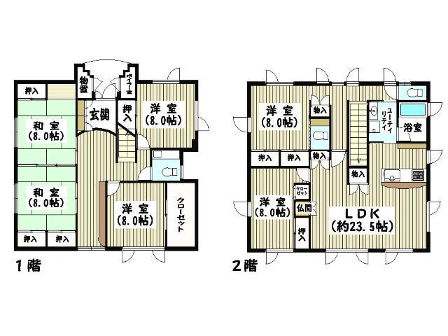 Floor plan. 47 million yen, 6LDK, Land area 295 sq m , Building area 196.51 sq m Floor