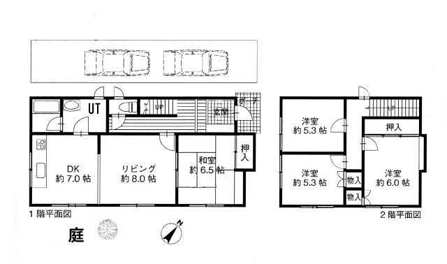 Floor plan. 13,450,000 yen, 4LDK, Land area 190.11 sq m , Building area 92.33 sq m