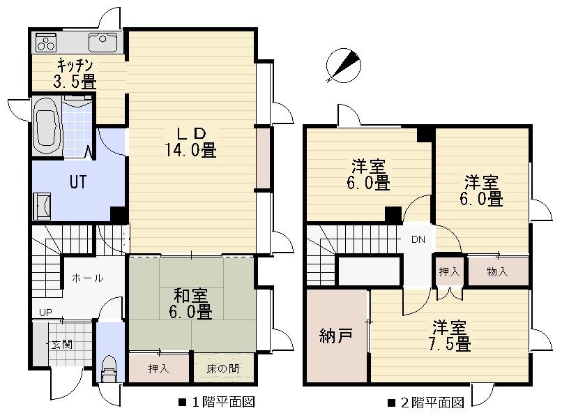 Floor plan. 13.8 million yen, 4LDK, Land area 180.02 sq m , Building area 126.9 sq m