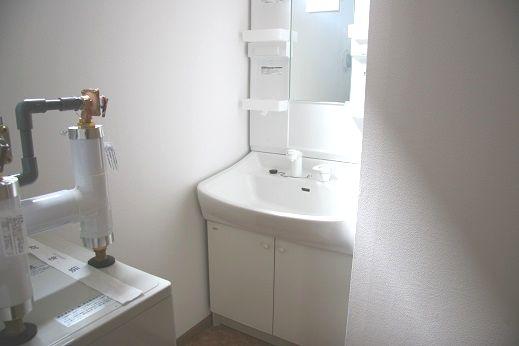 Wash basin, toilet. Interior