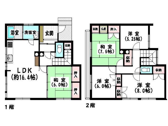 Floor plan. 10.8 million yen, 5LDK, Land area 114.41 sq m , Building area 120.07 sq m Floor