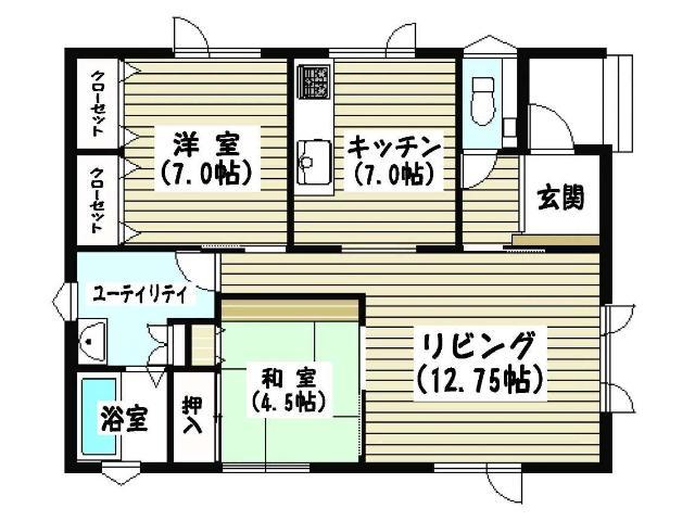 Floor plan. 19,800,000 yen, 2LDK, Land area 330.5 sq m , Building area 75.55 sq m Floor